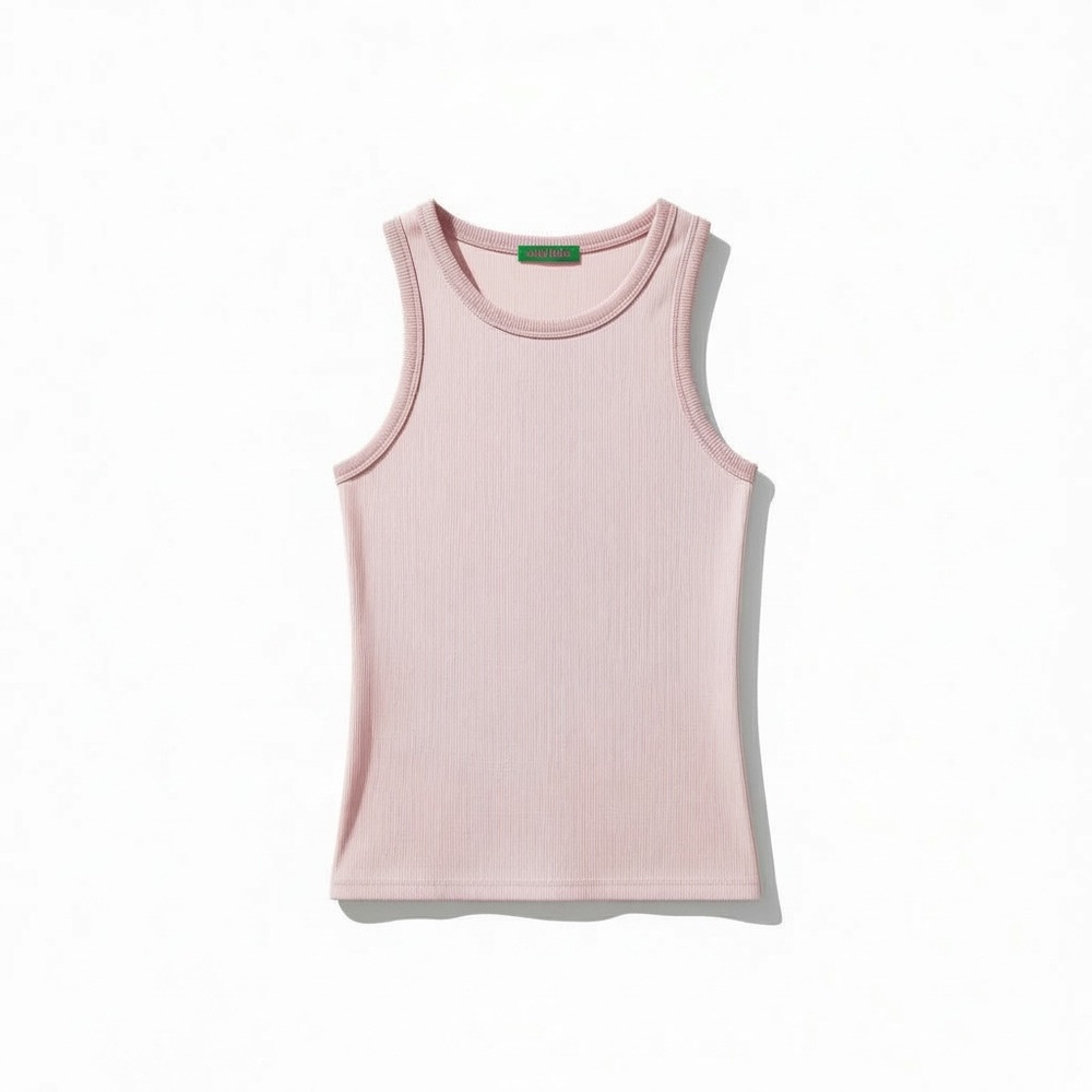 Pink Sleeveless Ribbed Tank Top - Picture 2 of 2